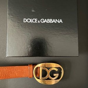 Dolce & Gabbana leather logo belt